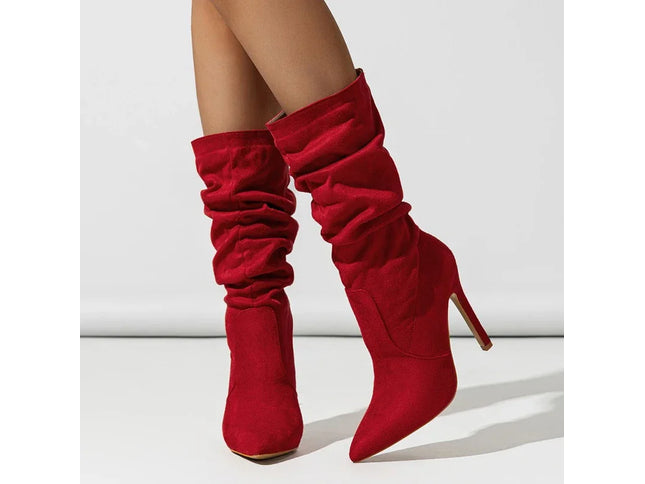 Eilyken New Design Pleat Thin High Heels Women Ankle