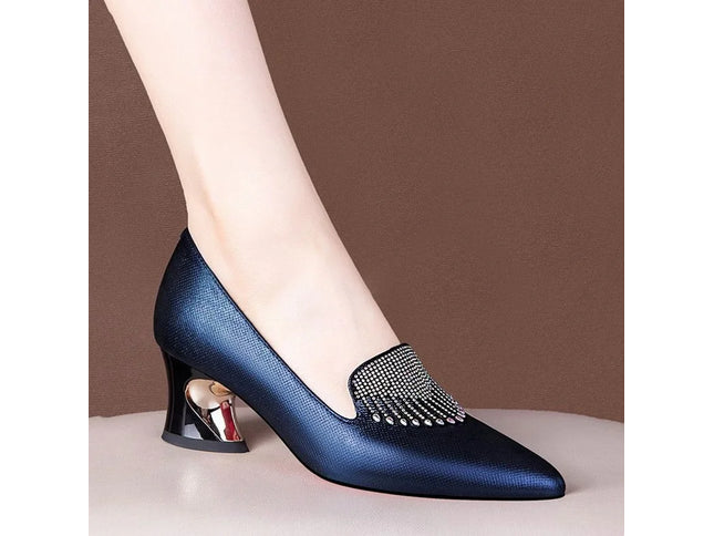 FHC Cowhide Leather Women Mid Heels
