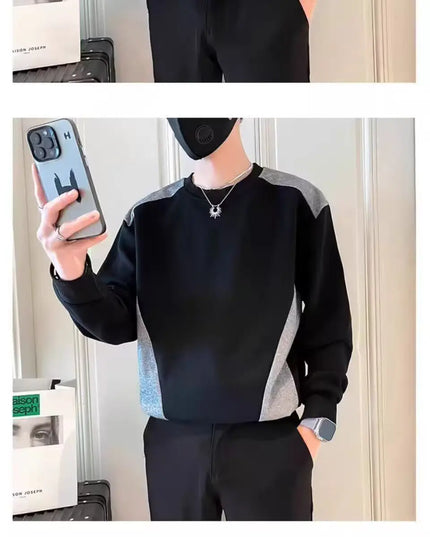 Spliced   sweatshirt Men's Spring Autumn New Round