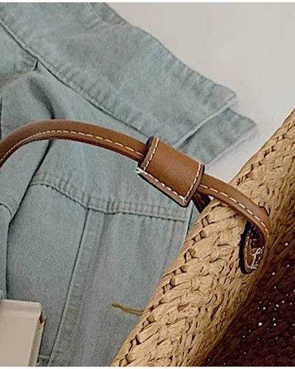 Handmade Straw Tote Bag Large Capacity Woven Brand