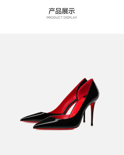 Elegant Hollow Women's High Heels Luxury Brand Black