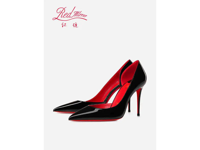 Elegant Hollow Women's High Heels Luxury Brand Black