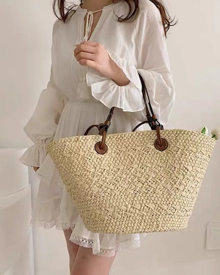 New Shoulder Bag Handmade Straw Woven Large Capacity