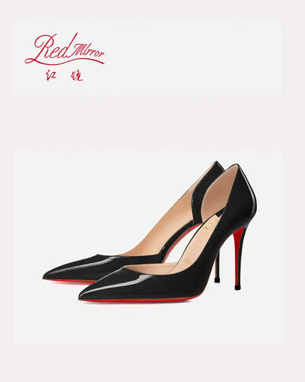 Elegant Hollow Women's High Heels Luxury Brand Black