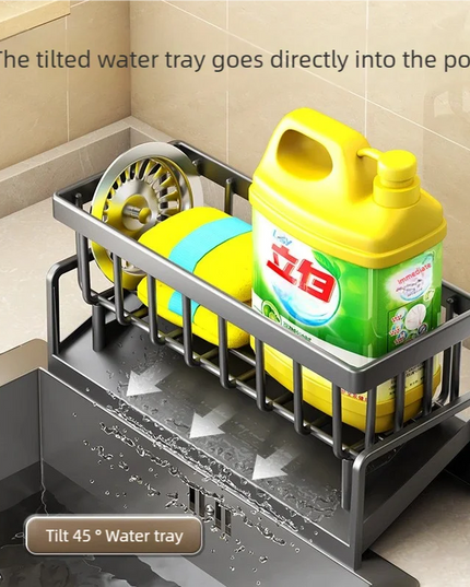 Kitchen Spice Storage Shelf with Drainage Rack