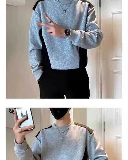 Spliced   sweatshirt Men's Spring Autumn New Round