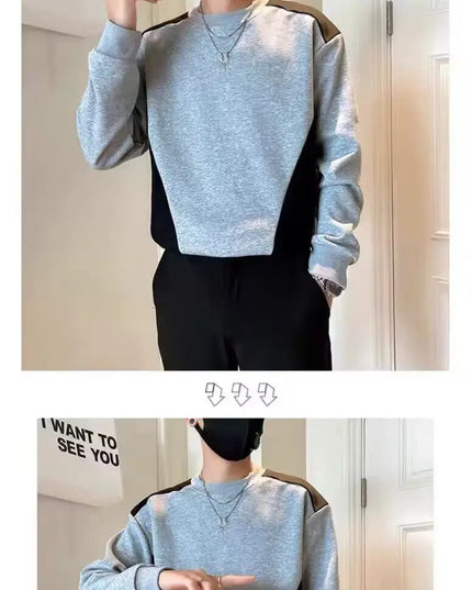 Spliced   sweatshirt Men's Spring Autumn New Round