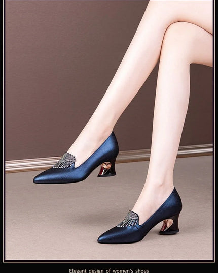 FHC Cowhide Leather Women Mid Heels