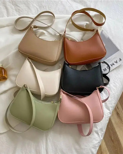 Fashionable and trendy solid-color handbag