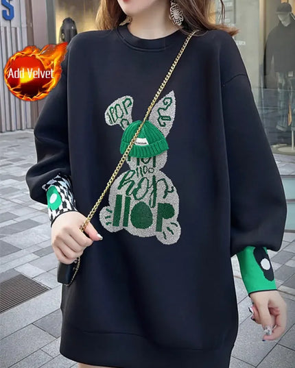 Sweatshirt for Women BlackGraphic Long