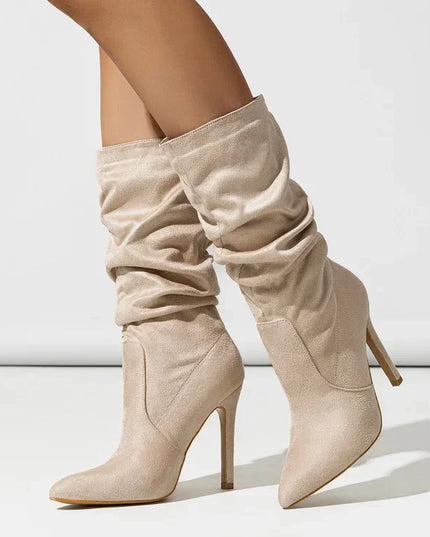 Eilyken New Design Pleat Thin High Heels Women Ankle