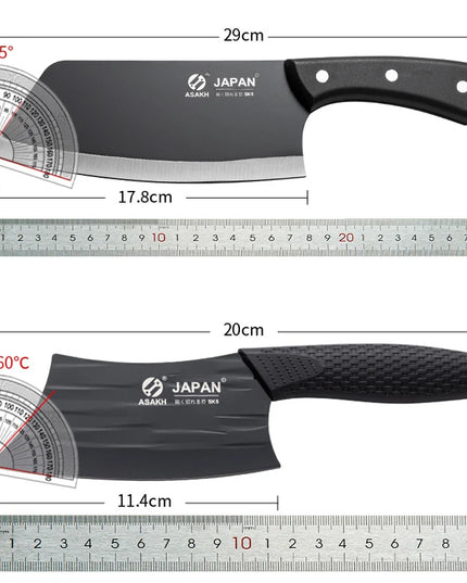 The stainless steel kitchen knife is a lightweight and sharp tool suitable