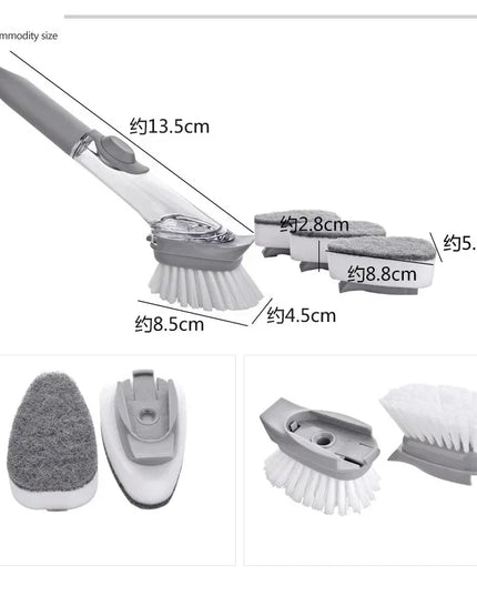 Kitchen Cleaning Brush 2 In 1 Long Handle Cleaing Brush