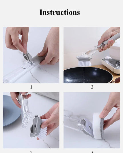 Kitchen Cleaning Brush 2 In 1 Long Handle Cleaing Brush
