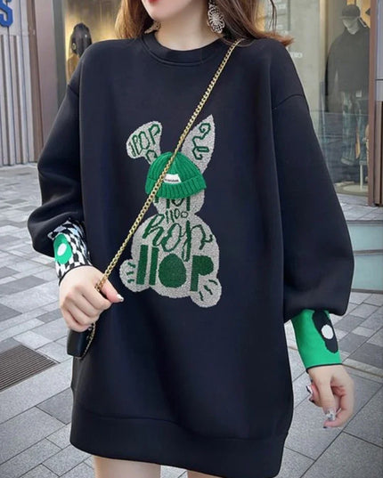 Sweatshirt for Women BlackGraphic Long
