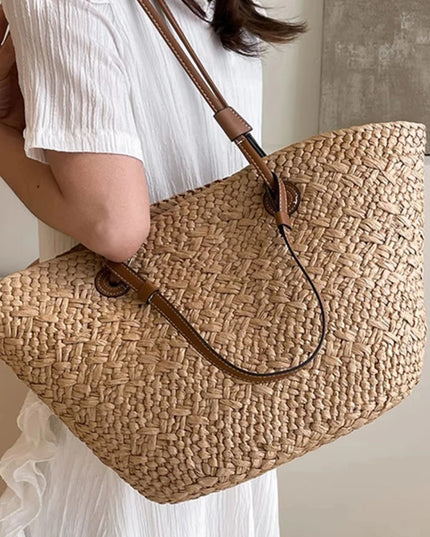 New Shoulder Bag Handmade Straw Woven Large Capacity