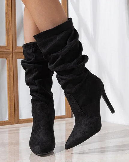Eilyken New Design Pleat Thin High Heels Women Ankle