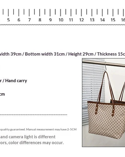 Large women's handbag, simple and versatile