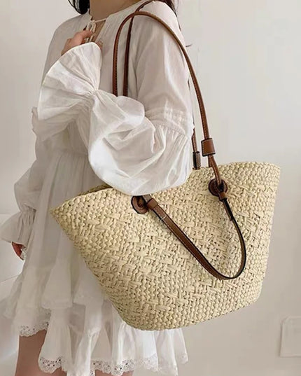 New Shoulder Bag Handmade Straw Woven Large Capacity