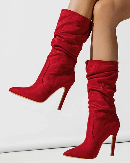 Eilyken New Design Pleat Thin High Heels Women Ankle