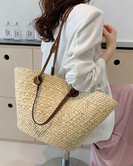 New Shoulder Bag Handmade Straw Woven Large Capacity