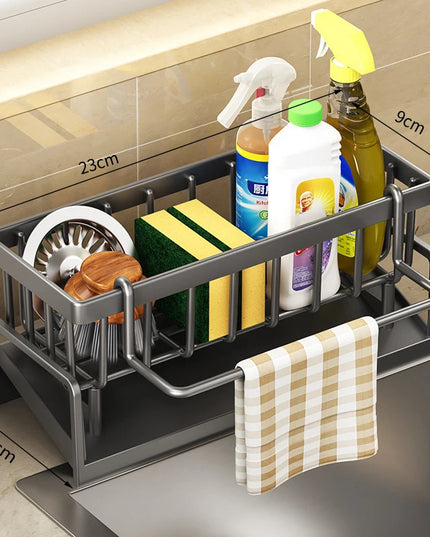 Kitchen Spice Storage Shelf with Drainage Rack