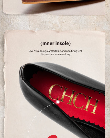 Heels 9CM Woman Black Shoes Leather Shoes Pointed