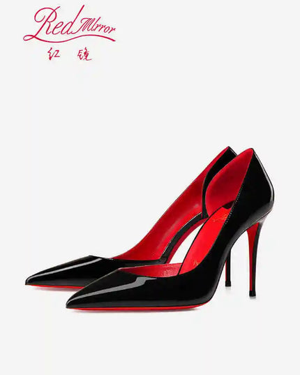Elegant Hollow Women's High Heels Luxury Brand Black