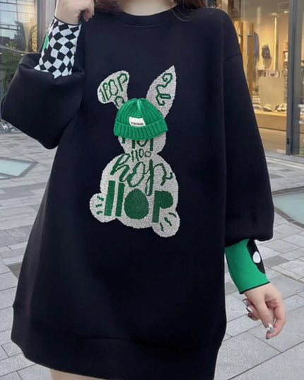 Sweatshirt for Women BlackGraphic Long