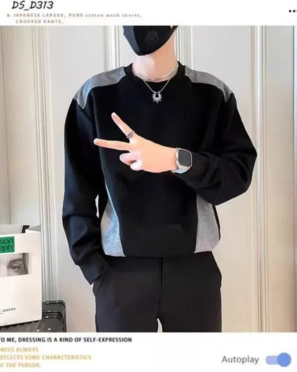 Spliced   sweatshirt Men's Spring Autumn New Round