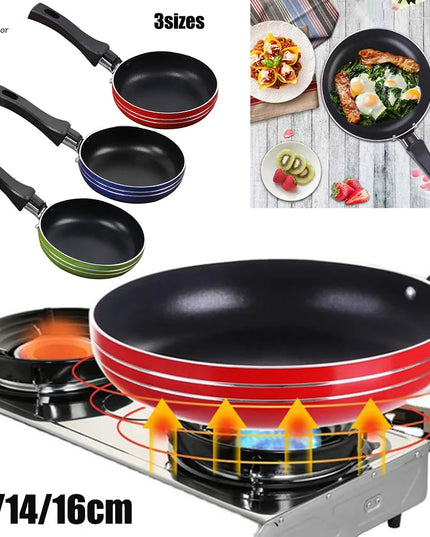 12cm/14cm/16cm Mini Frying Pan Non-Stick Steel Frypan Pot Saucepan