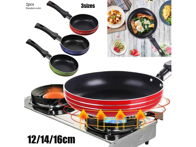 12cm/14cm/16cm Mini Frying Pan Non-Stick Steel Frypan Pot Saucepan