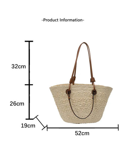 New Shoulder Bag Handmade Straw Woven Large Capacity