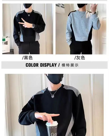 Spliced   sweatshirt Men's Spring Autumn New Round