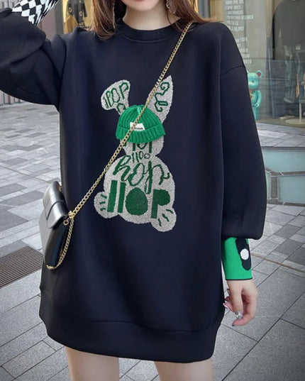 Sweatshirt for Women BlackGraphic Long