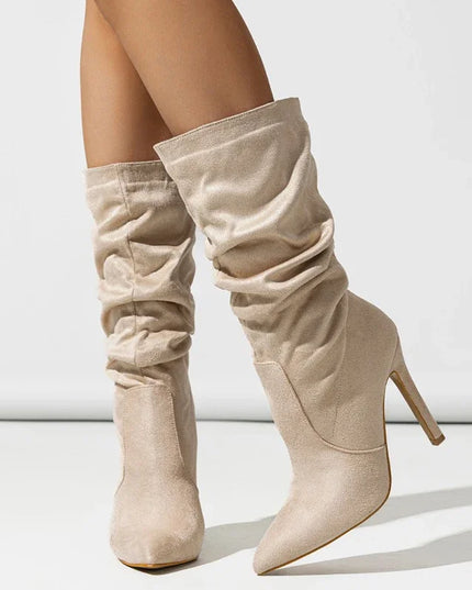 Eilyken New Design Pleat Thin High Heels Women Ankle