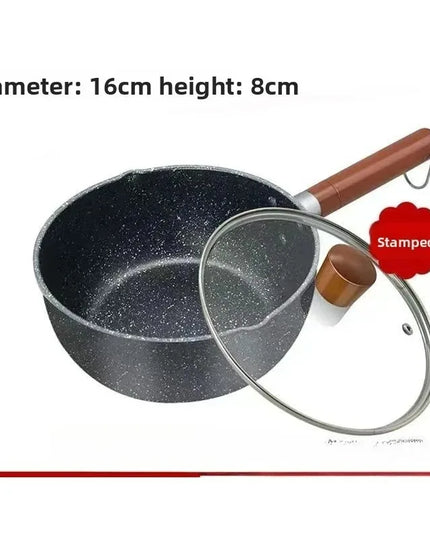14cm/16cm Non-Stick Sauce Pan Soup Pot Wooden Handle