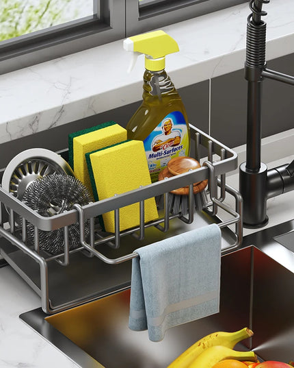 Kitchen Spice Storage Shelf with Drainage Rack