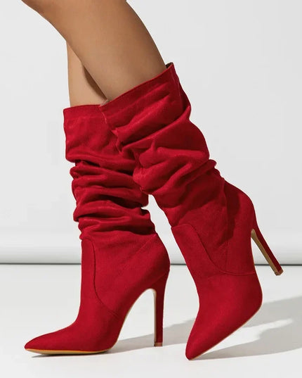 Eilyken New Design Pleat Thin High Heels Women Ankle