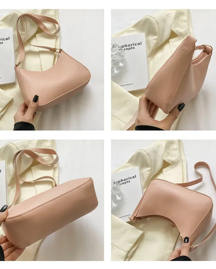 Fashionable and trendy solid-color handbag
