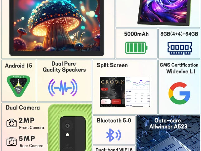 10.1"  Tablet Android 15 Tablet