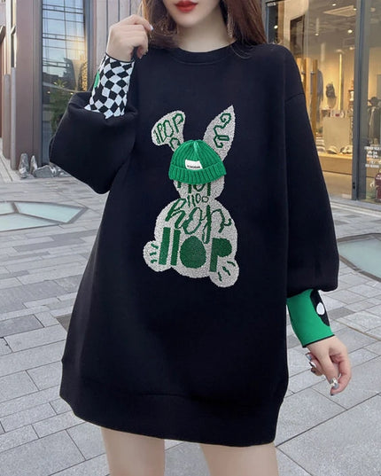 Sweatshirt for Women BlackGraphic Long