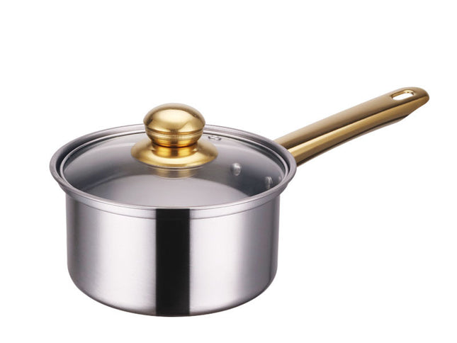 Stainless Steel Gold Handle Pot Set Non-stick Pot Suit