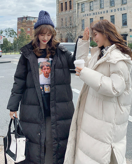Women's Fashion Loose Temperament Below The Knee Cotton Clothes Hooded Jacket