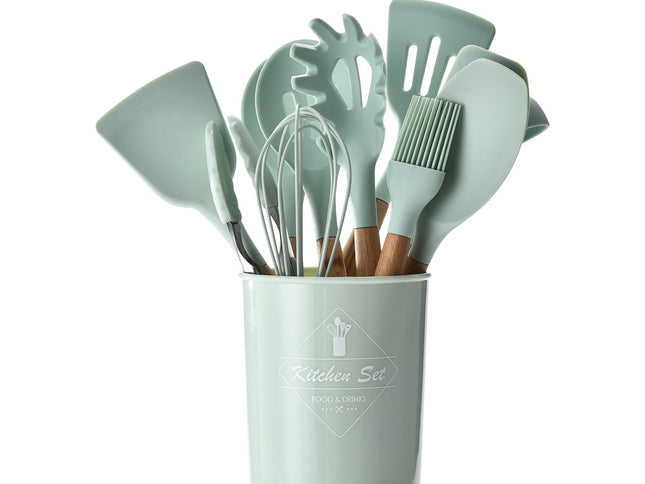 Silicone Kitchenware With Wooden Handle