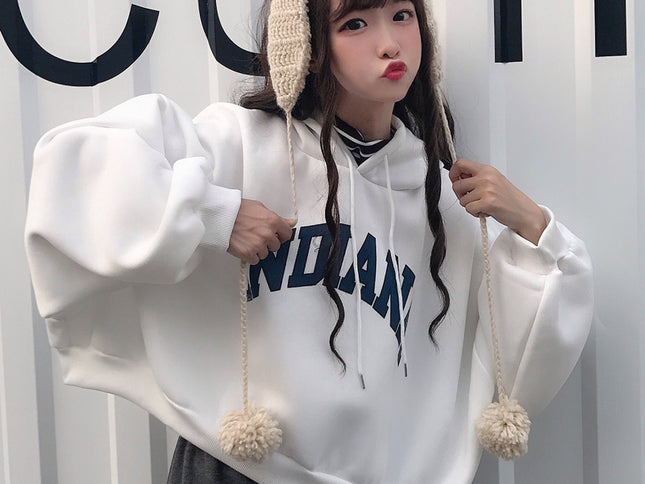 Sweatshirt Women's Hooded Pullover Thicken Plus Fleece Hoodie