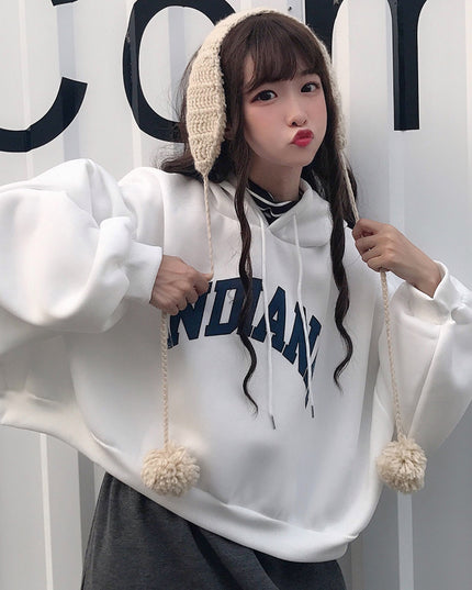 Sweatshirt Women's Hooded Pullover Thicken Plus Fleece Hoodie