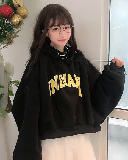 Sweatshirt Women's Hooded Pullover Thicken Plus Fleece Hoodie