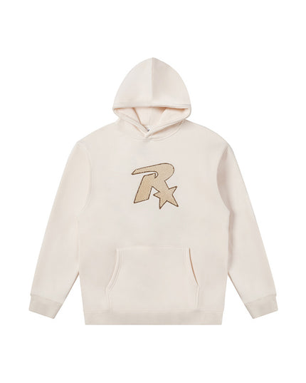 Star Embroidered Hooded Sweater Men's Coat