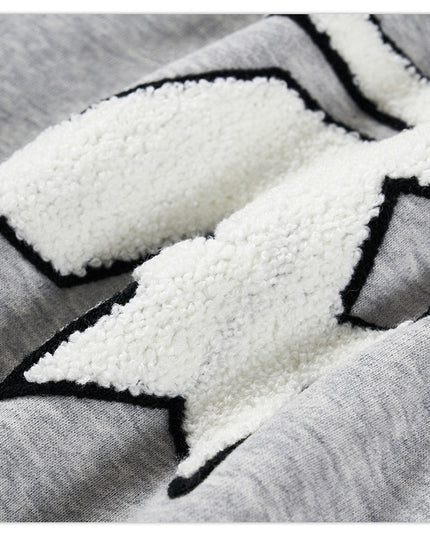 Star Embroidered Hooded Sweater Men's Coat